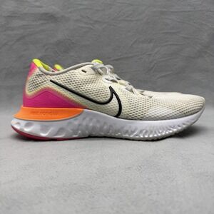 Nike Renew Run Shoes‎ Womens Size 8.5 White Pink Running Sneakers CK6360-005